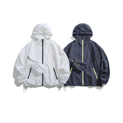 Hooded sun protection clothing for men and women's casual skin clothing