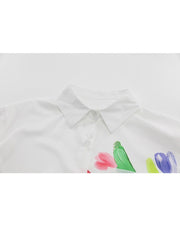 Loose Printing Shirt Female Clothing Long Sleeve Lapel Single Breasted Fashion Woman Blouses Trend  New