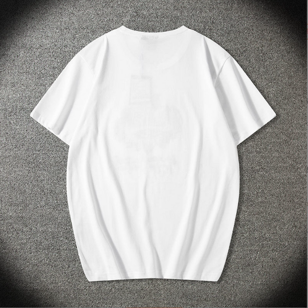 Embroidered short sleeved men pure cotton t shirt men clothing large size national tide summer